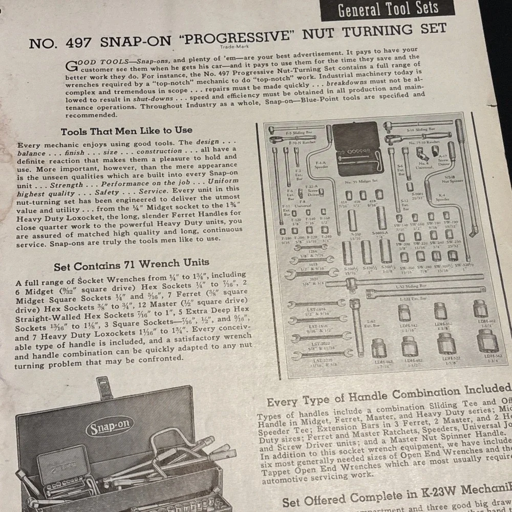 Vintage 1942 Snap On Catalog Blue Point Tools Catalog P WWII Era 96 Pages